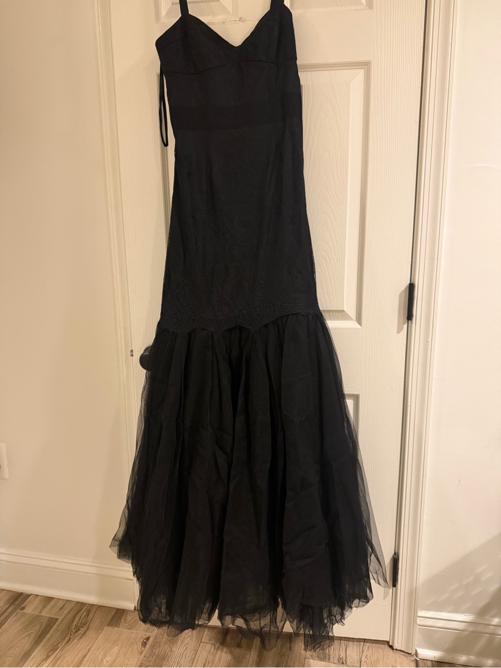 Pearl by Georgina Chapman Black Tulle Hem Formal Dress